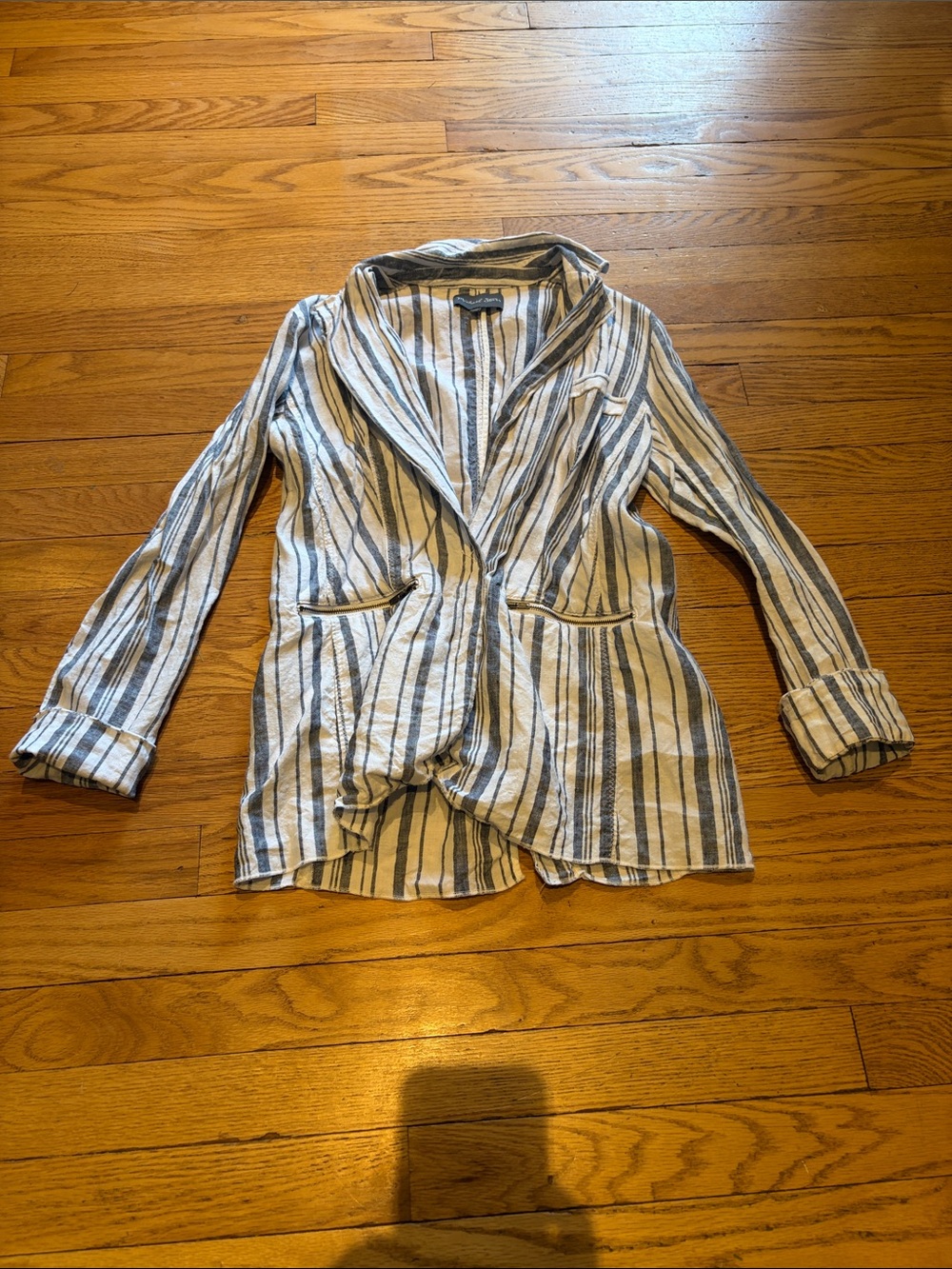 Michael Stars Women’s XS Blue & White Striped Linen Blazer